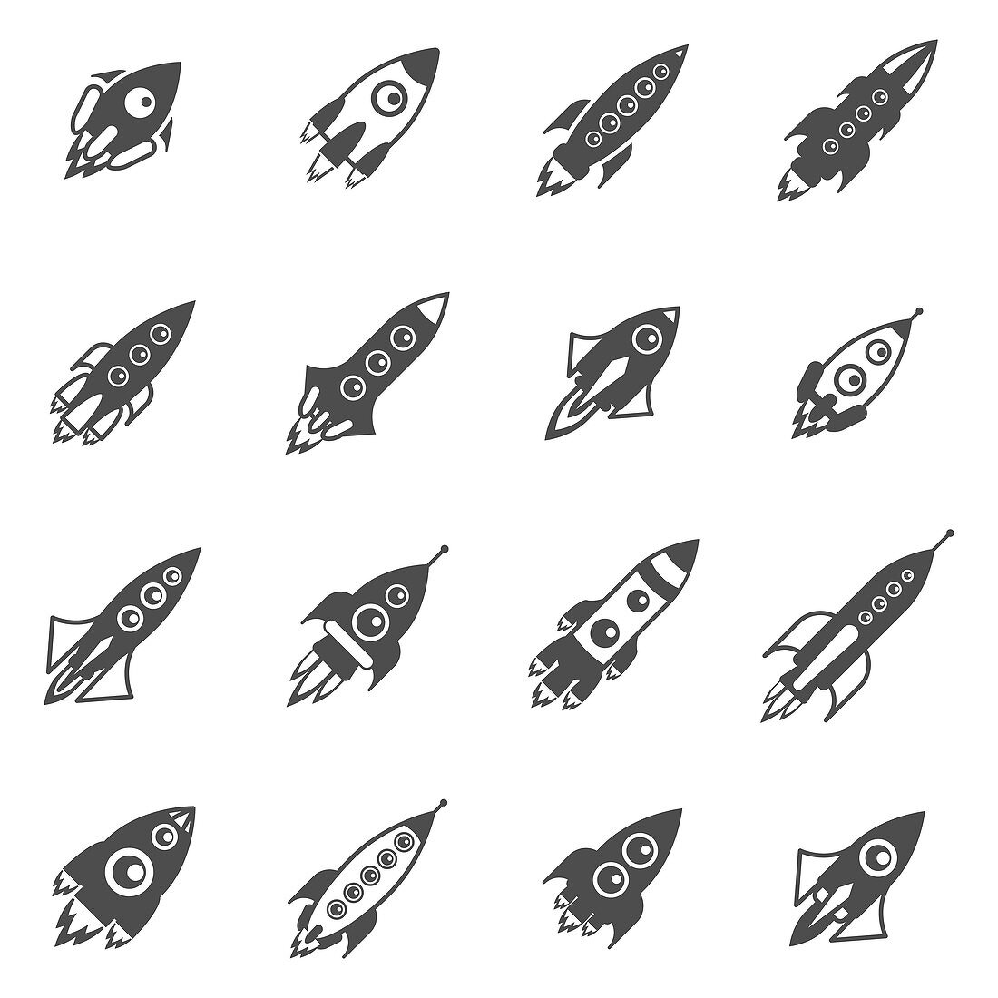Rocket icons, illustration