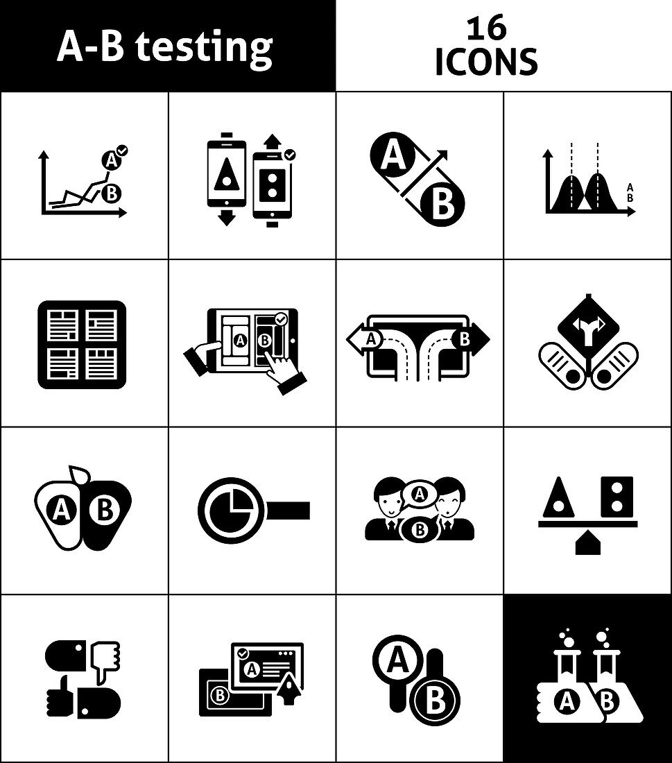 Split testing icons, illustration