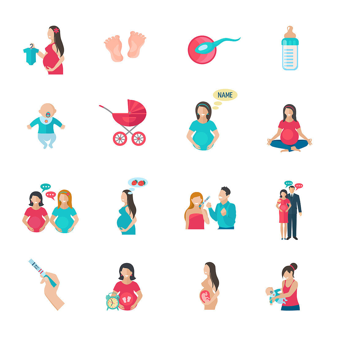 Pregnancy icons, illustration