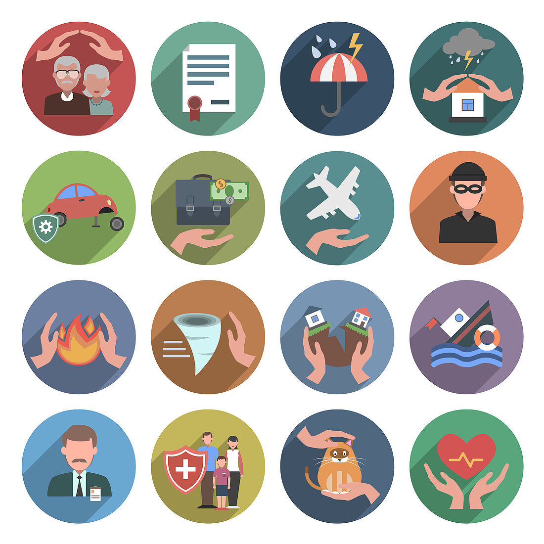 Insurance icons, illustration