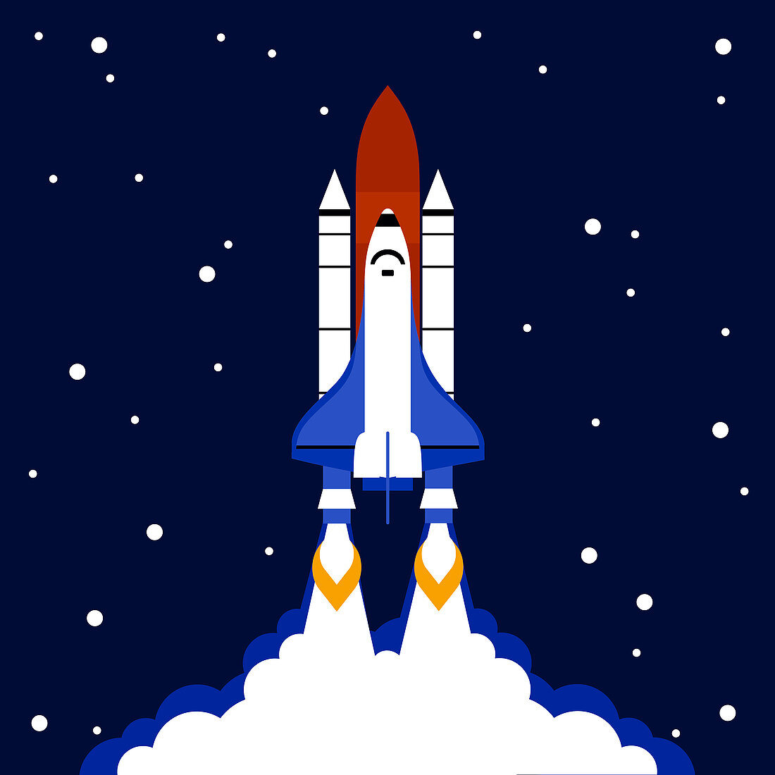 Space shuttle launch, illustration