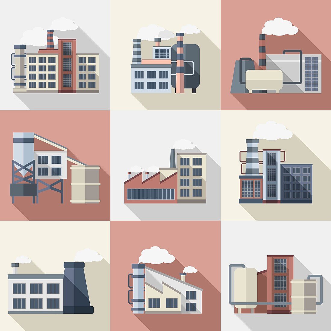 Industry icons, illustration