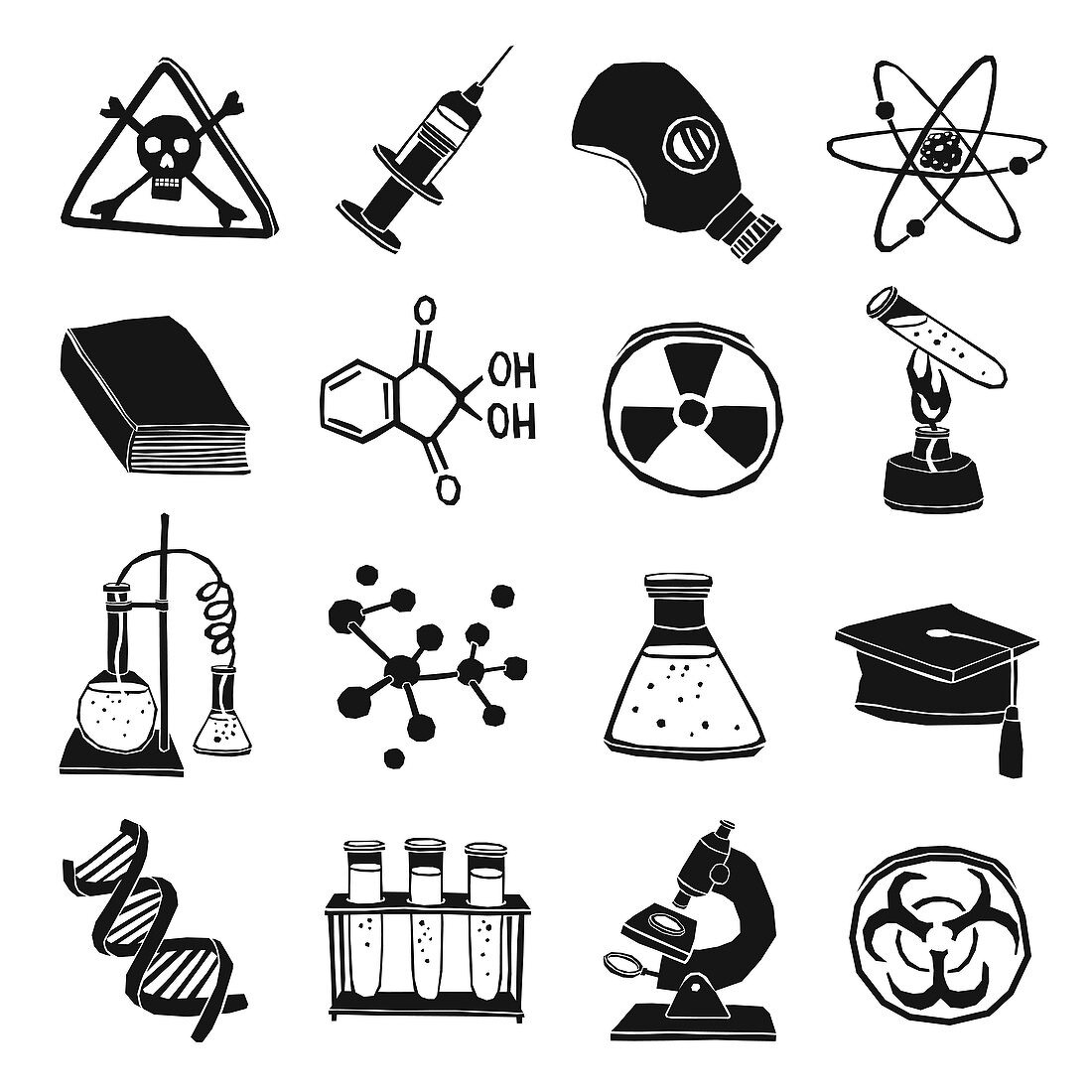 Science education icons, illustration