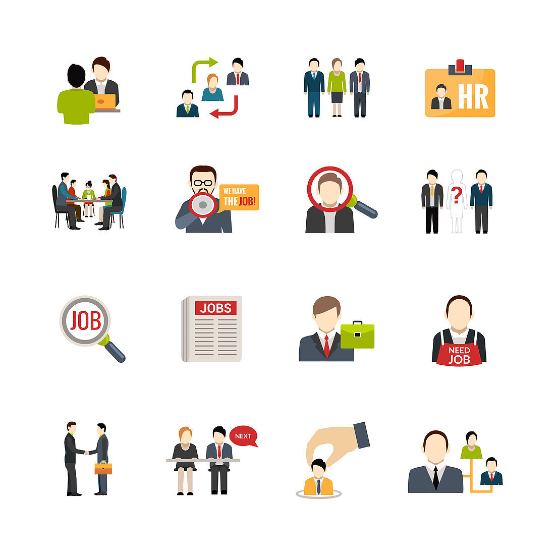 Recruitment icons, illustration