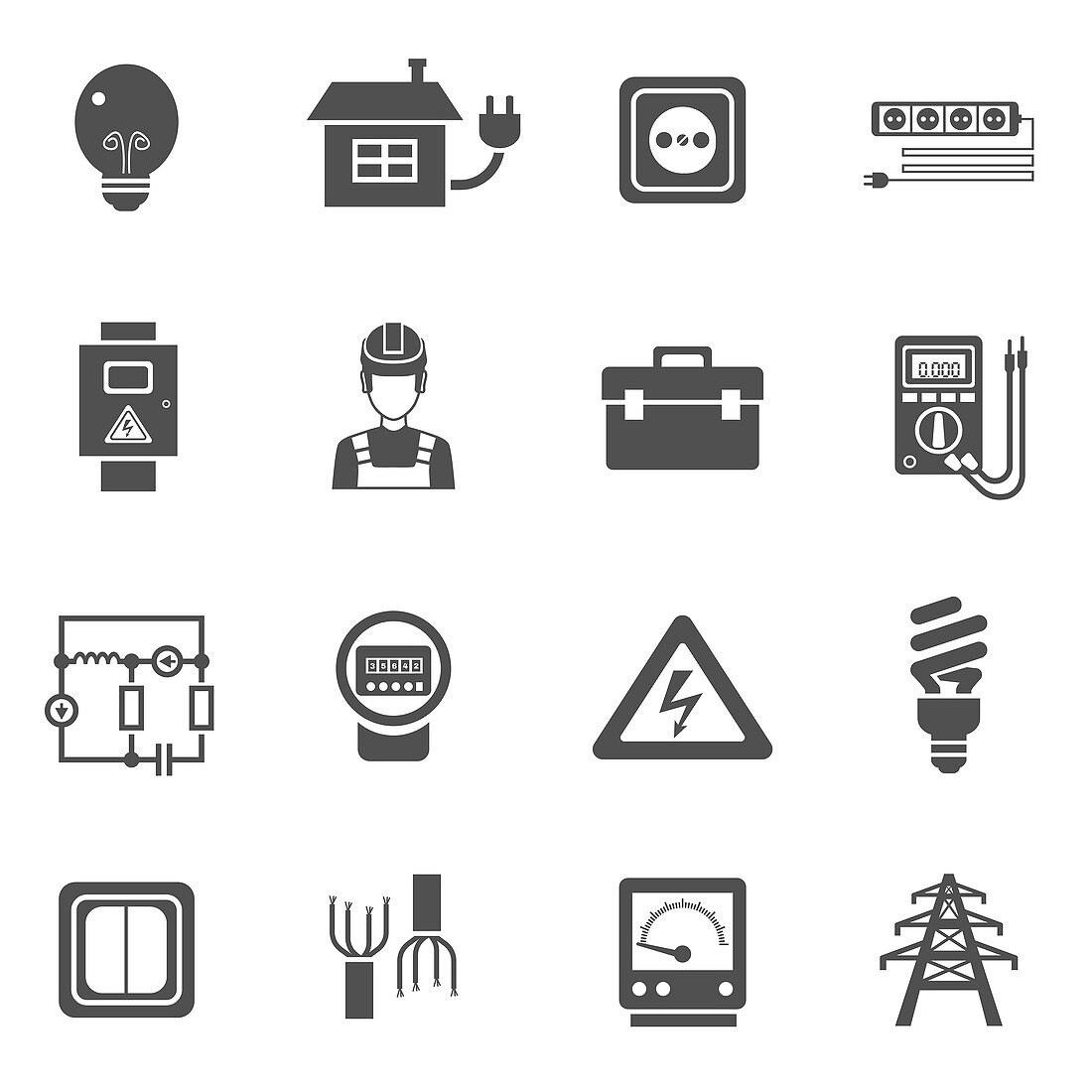 Electricity icons, illustration