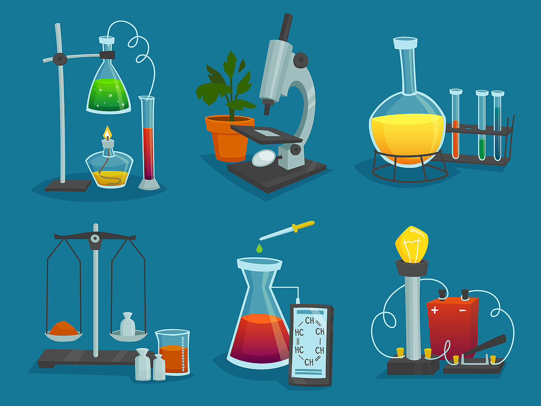 Laboratory icons, illustration