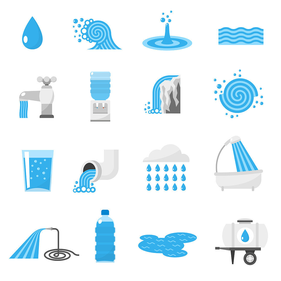Water icons, illustration