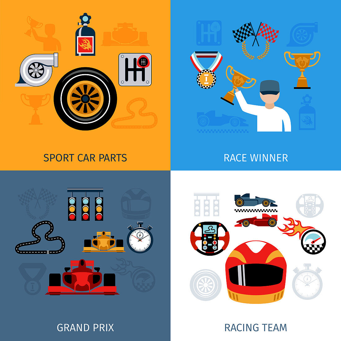Motor racing, illustration