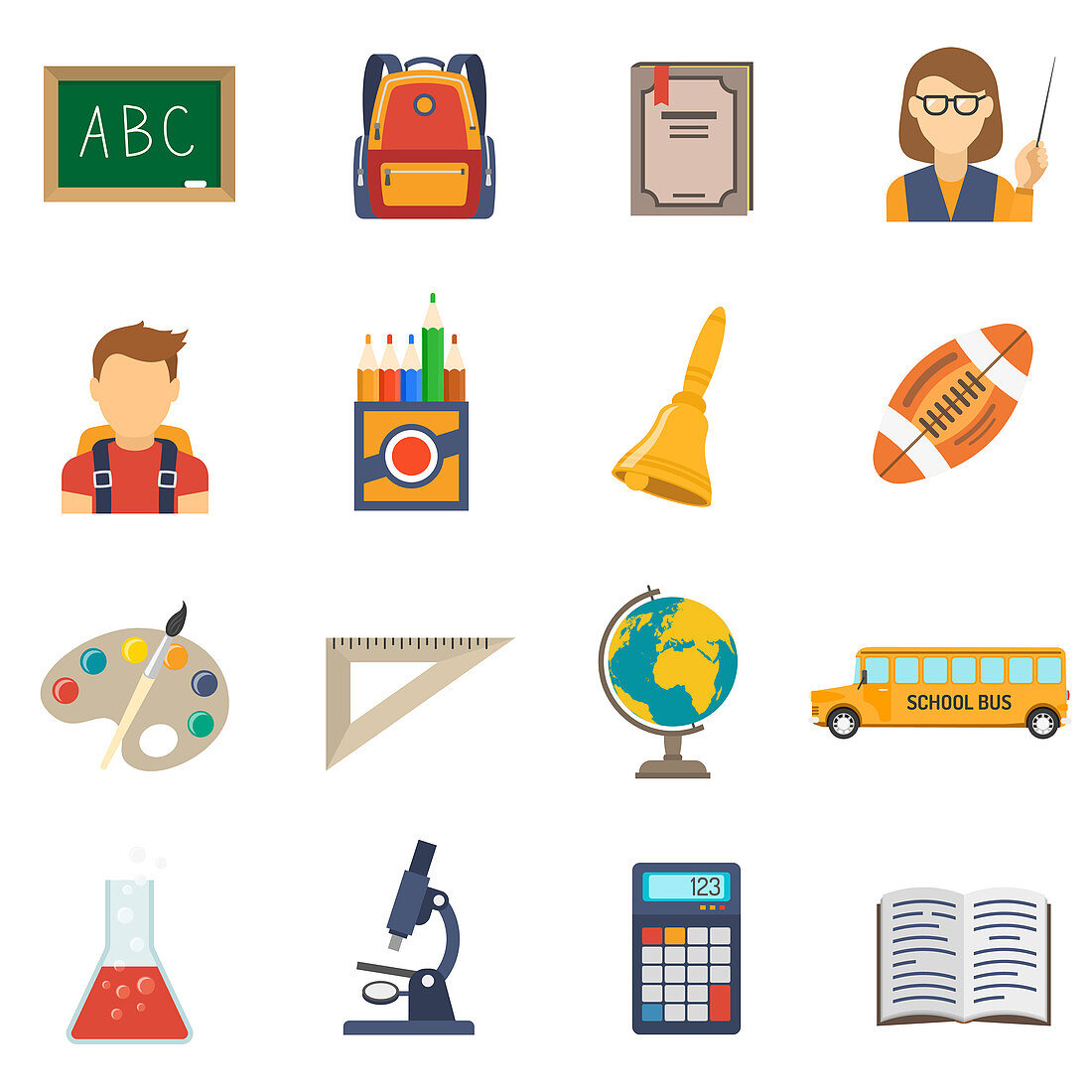 School icons, illustration