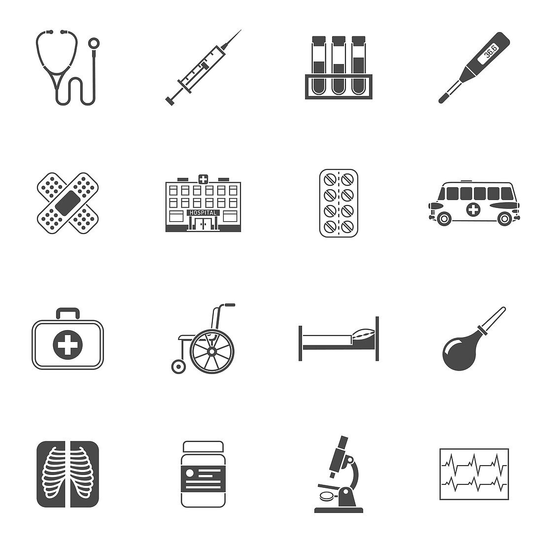 Healthcare icons, illustration