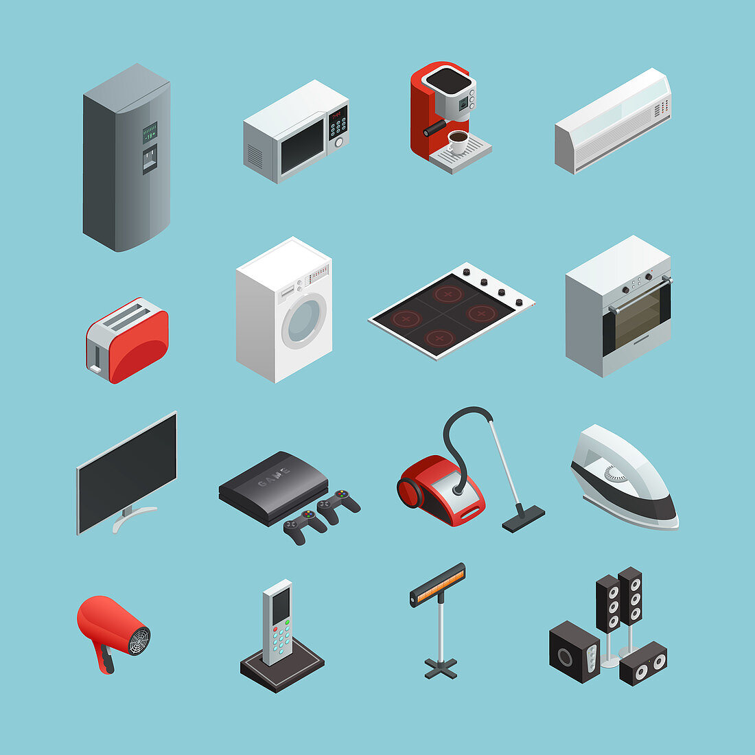 Electrical appliances, illustration