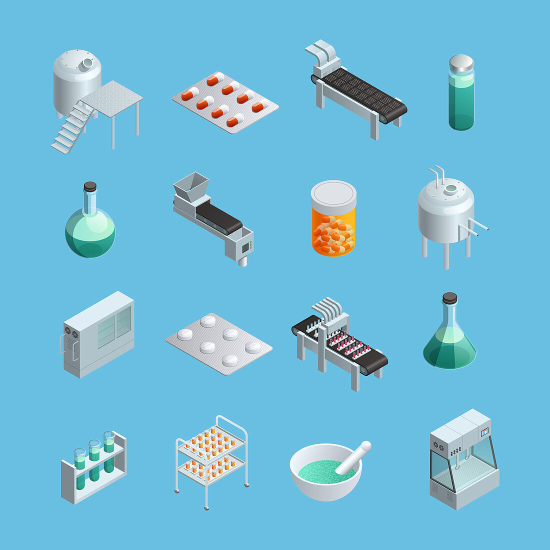 Pharmaceutic icons, illustration