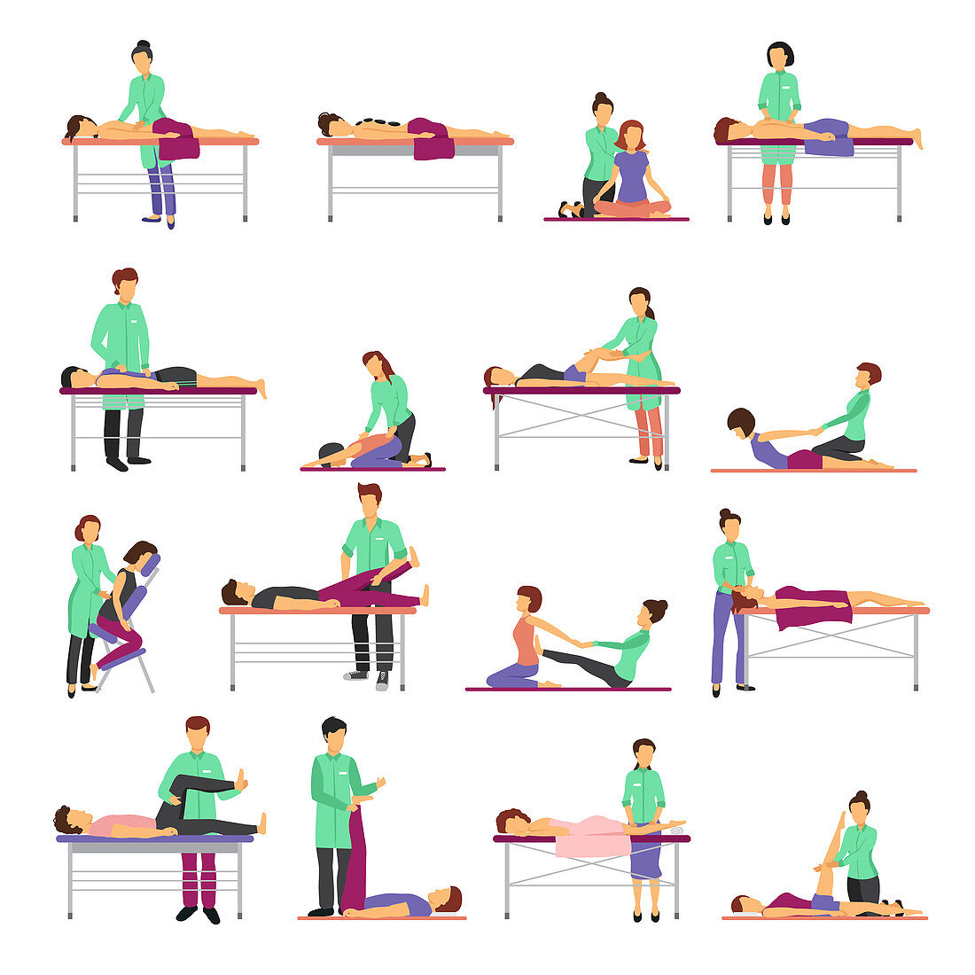 Massage icons, illustration
