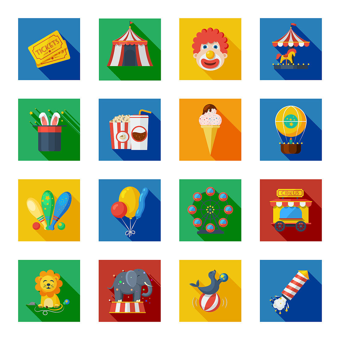 Circus icons, illustration