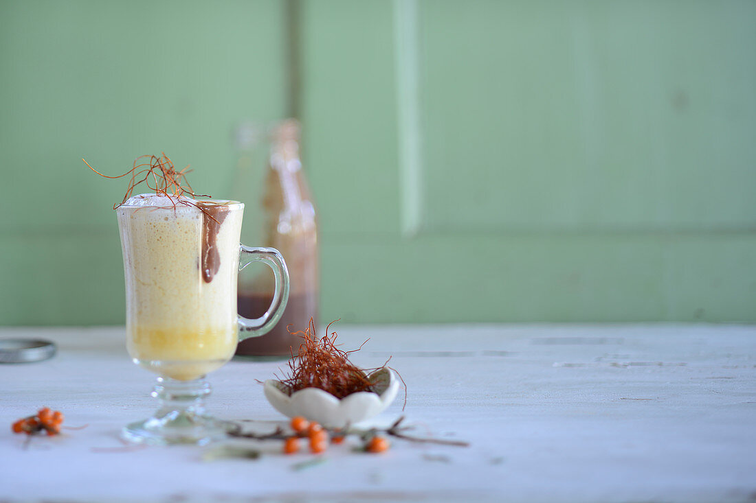 Sea buckthorn milk with saffron