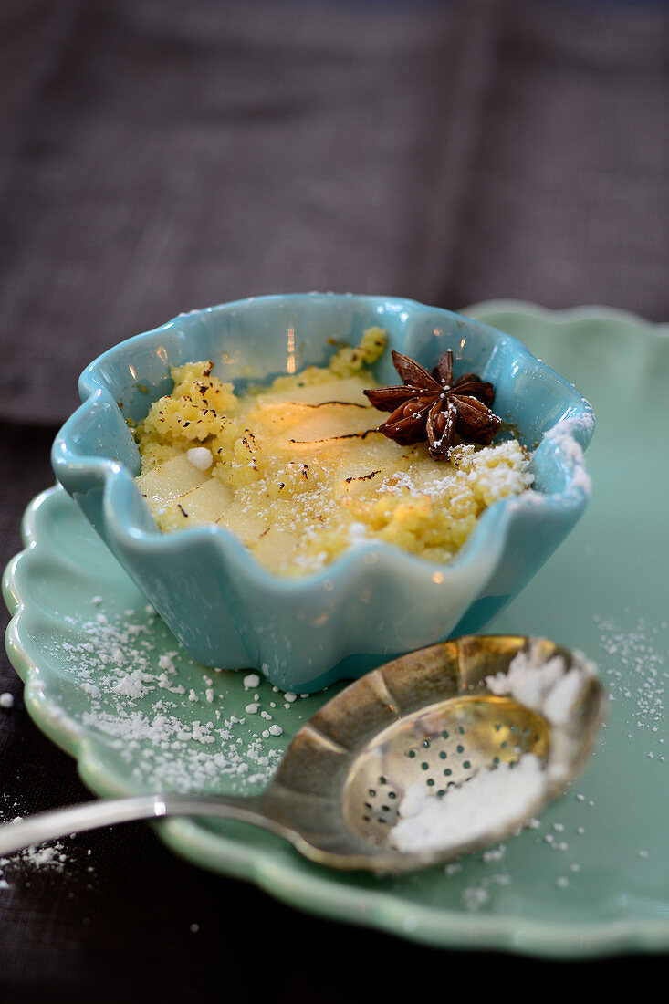 Millet bake with pears and star anise