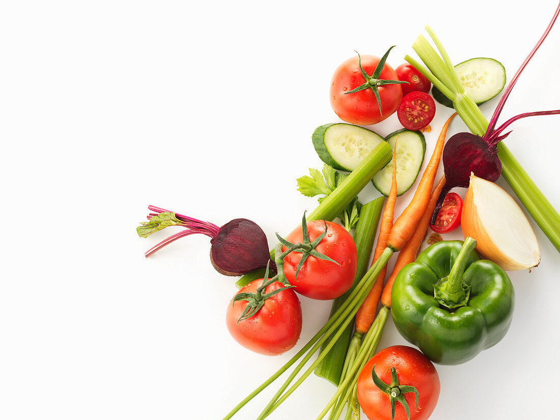 An arrangement of summer vegetables