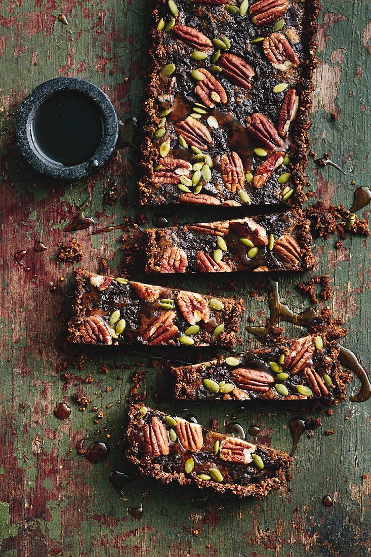 Chocolate and pecan tart