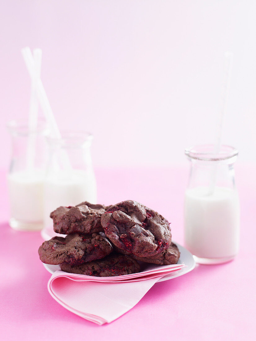 Chocolate Chunk and Raspberry Cookies