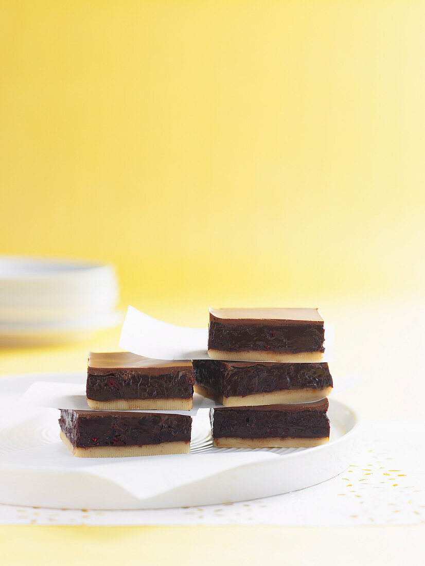 Marzipan Chocolate and Cranberry Slice