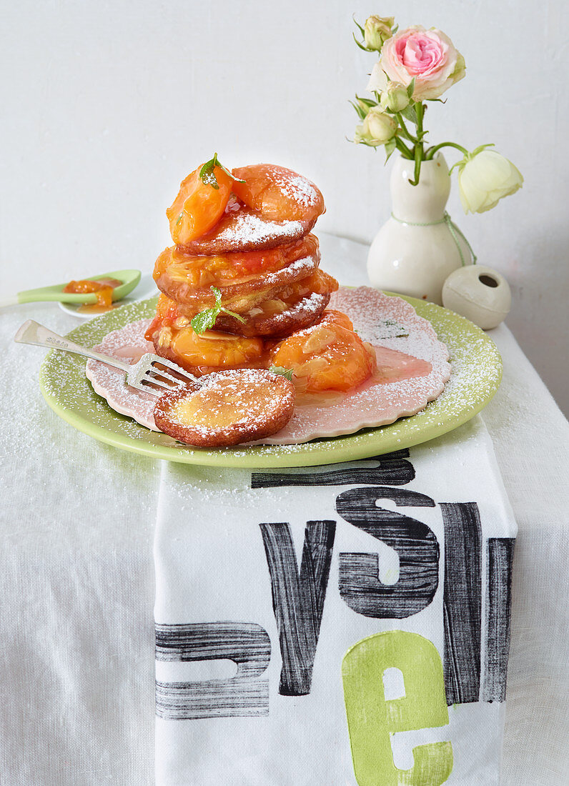 Pancakes with almond apricots