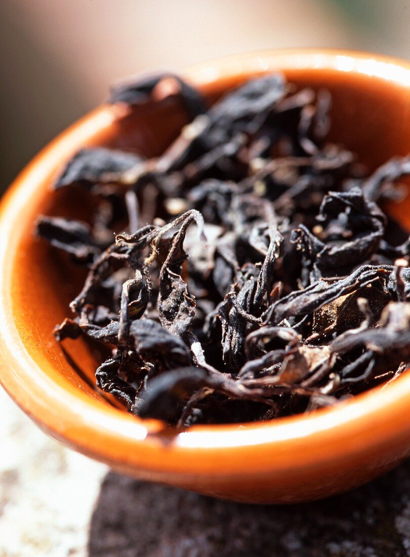 A bowl of black tea