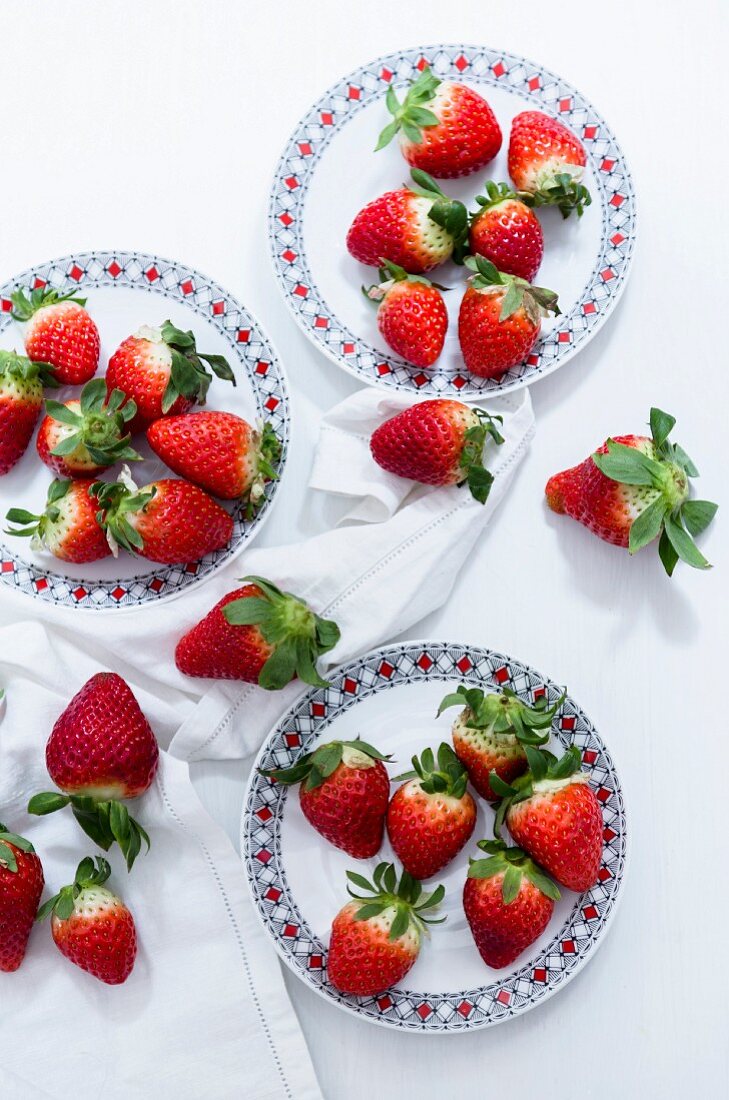 An arrangement of strawberries