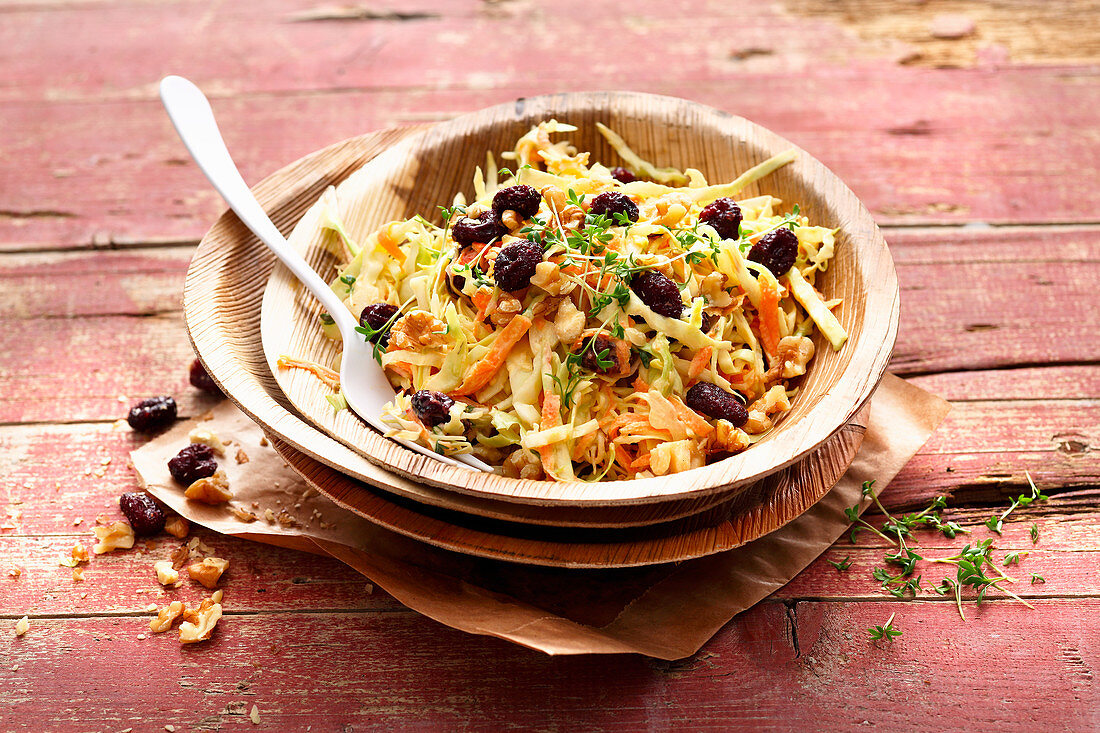 Canadian coleslaw with dried cranberries