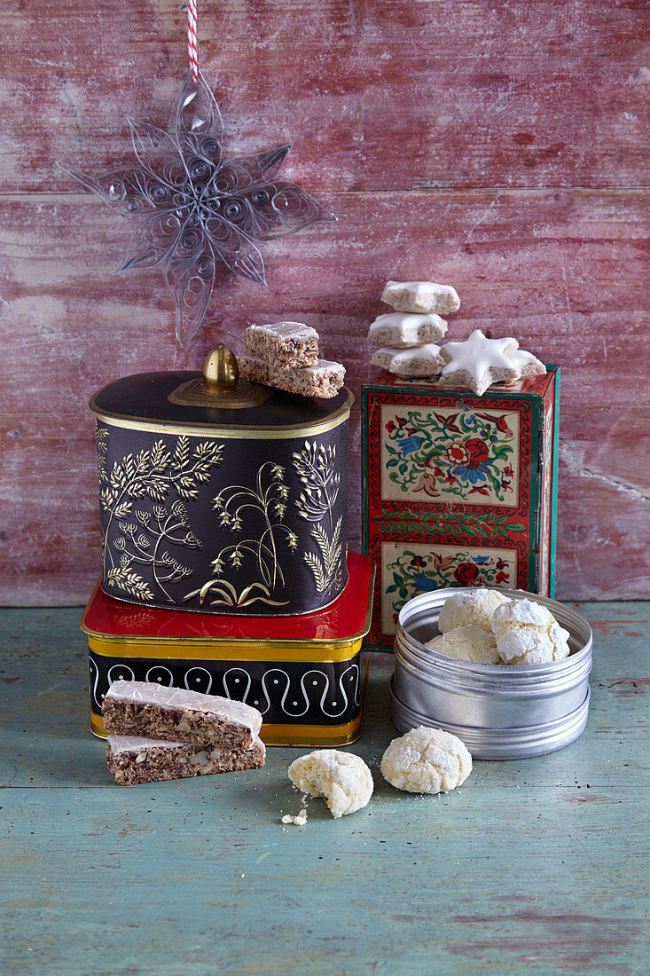 Christmas biscuits and biscuit tins