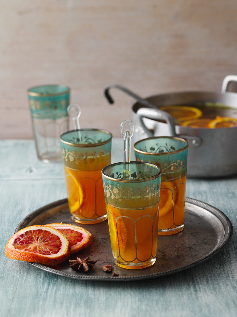 Blood orange and turmeric punch with honey