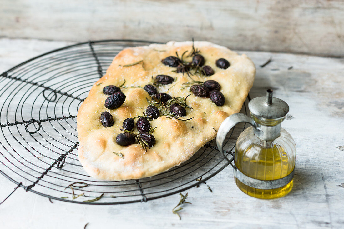 Olive focaccia with rosemary