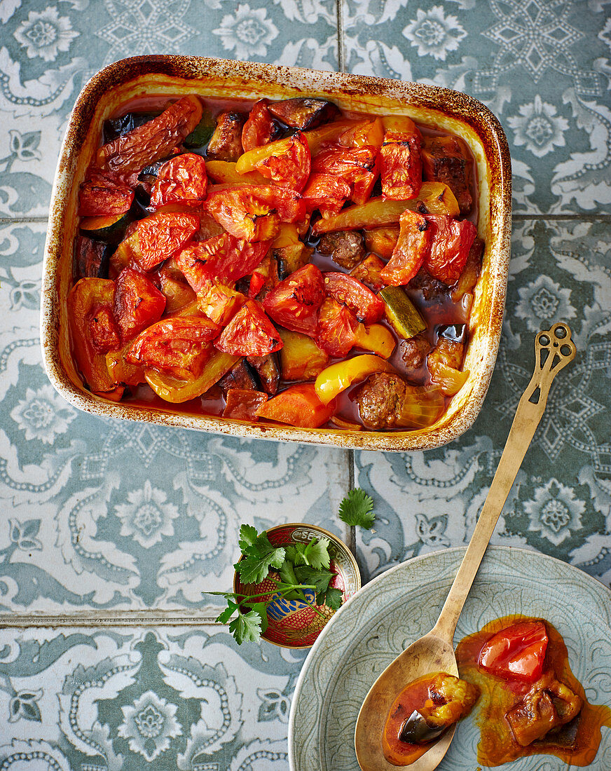 Khorak – braised Persian tamarind vegetables with minced meat