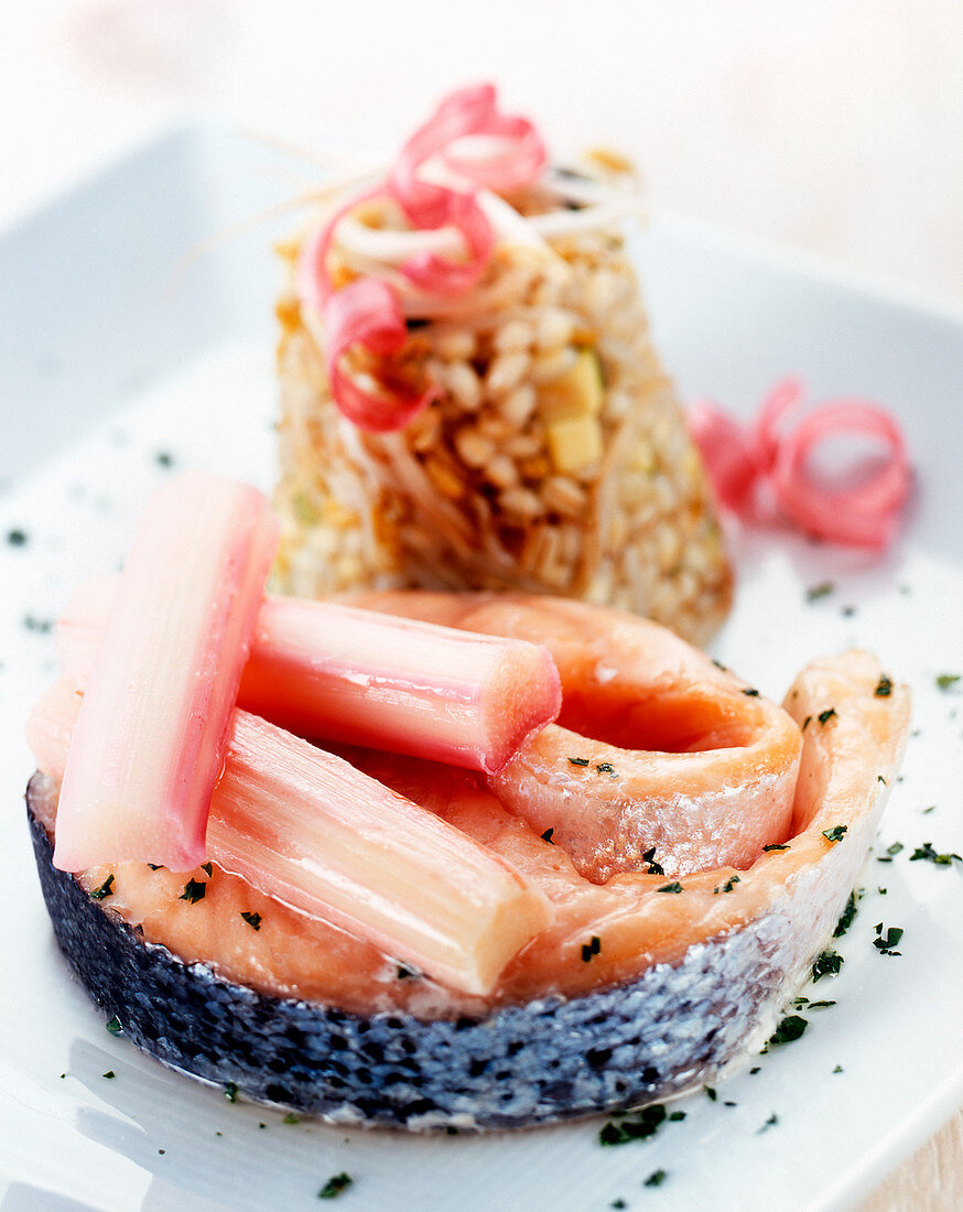 Salmon with rhubarb