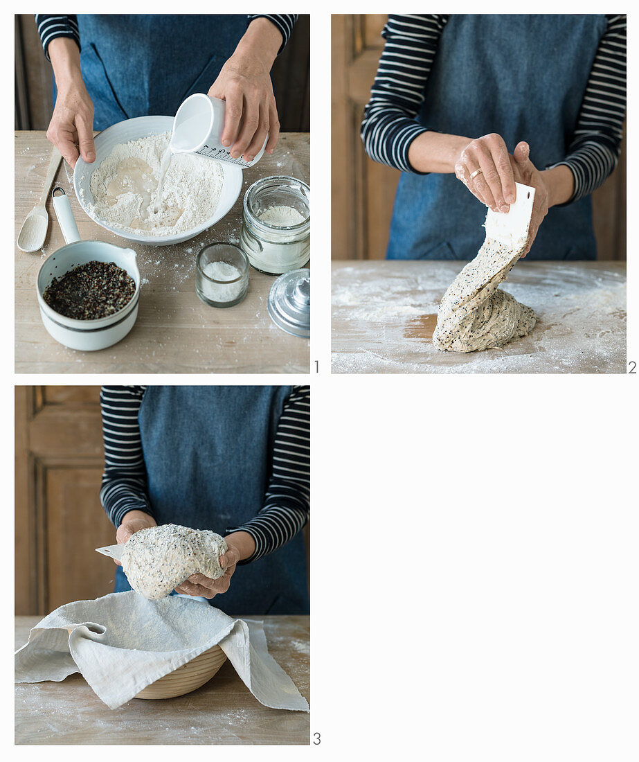 How to make quinoa bread in a proofing basket