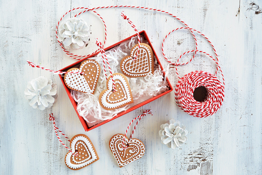 Gingerbread biscuits in a gift box