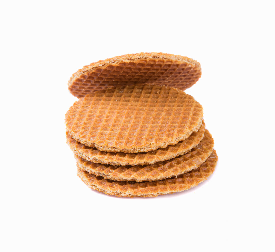 A stack of honey waffles