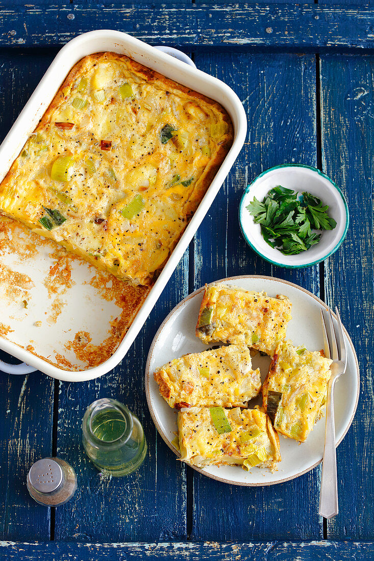 Potato and leek frittata