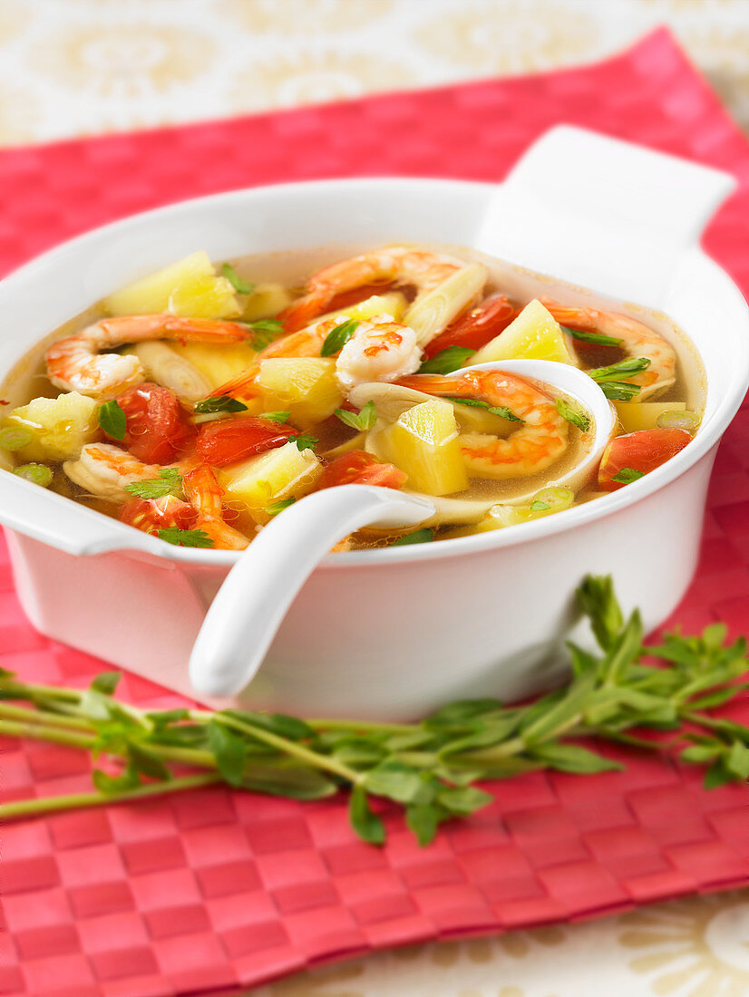 Sweet and spicy shrimp soup