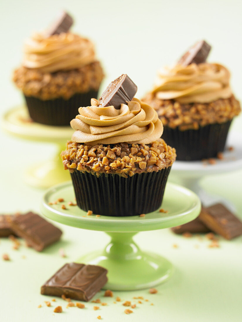 Chocolate and toffee cupcakes