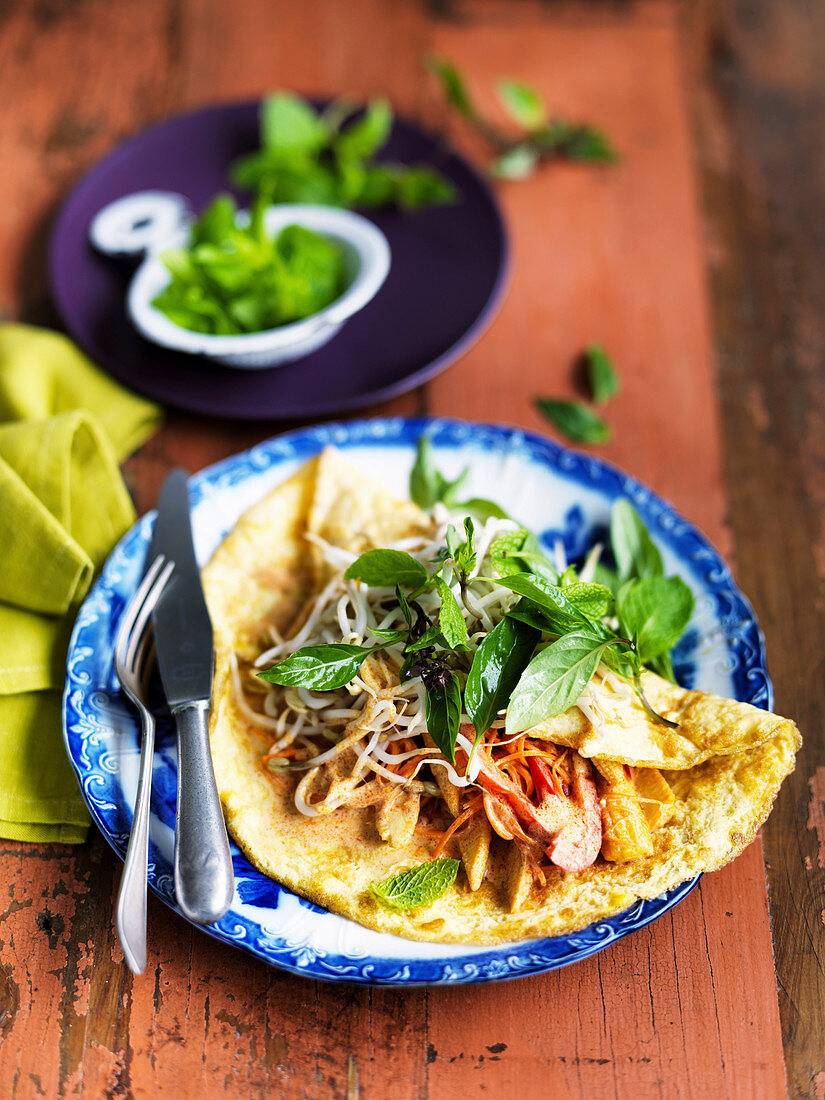 Vegetable Curry Omelette Rolls