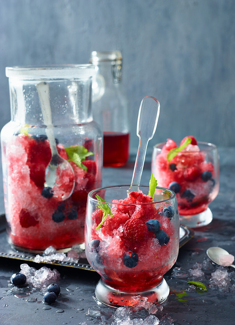 Berry and pomegranate slushies