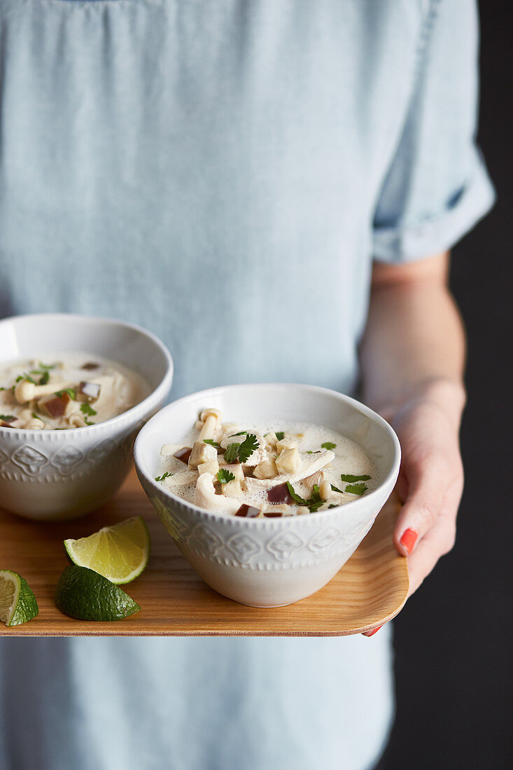 Tom Kha Gai (coconut soup with chicken, Thailand)
