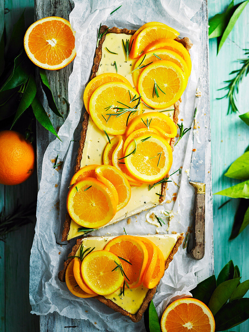 Rosemary, Labne and Orange Tart