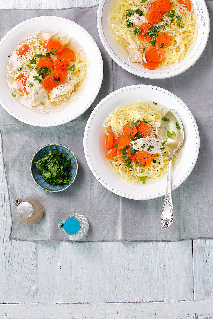 Chicken soup with pasta