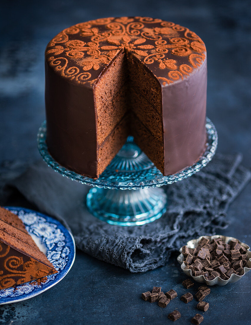 A festive chocolate cake