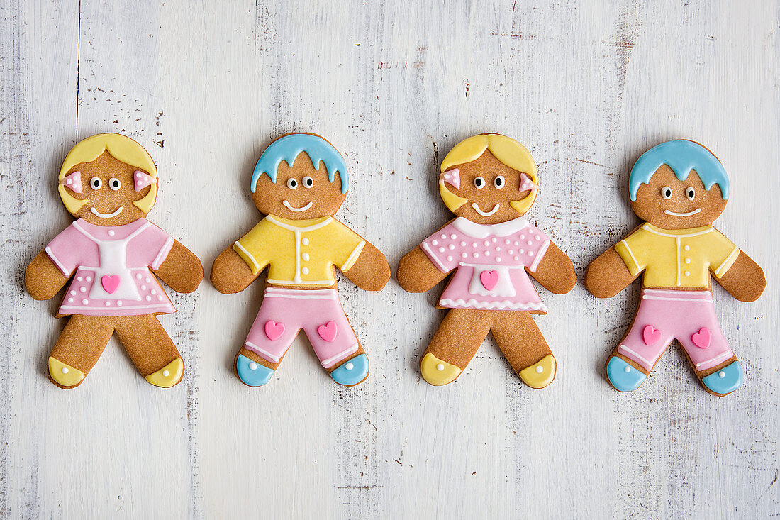 Hansel & Gretel gingerbread biscuits decorated with icing