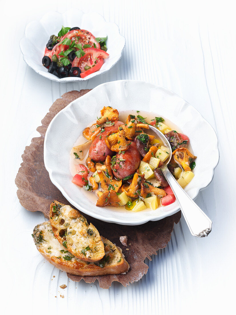 Salsiccia and mushroom stew with taleggio cheese