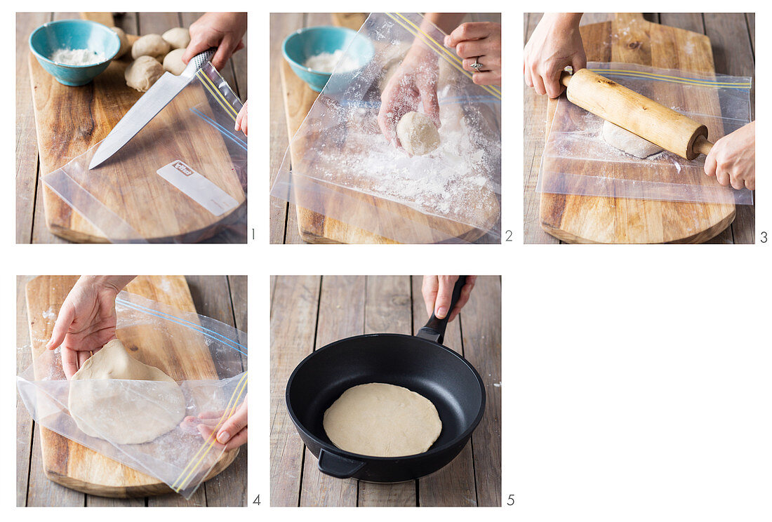 Tortillas being made