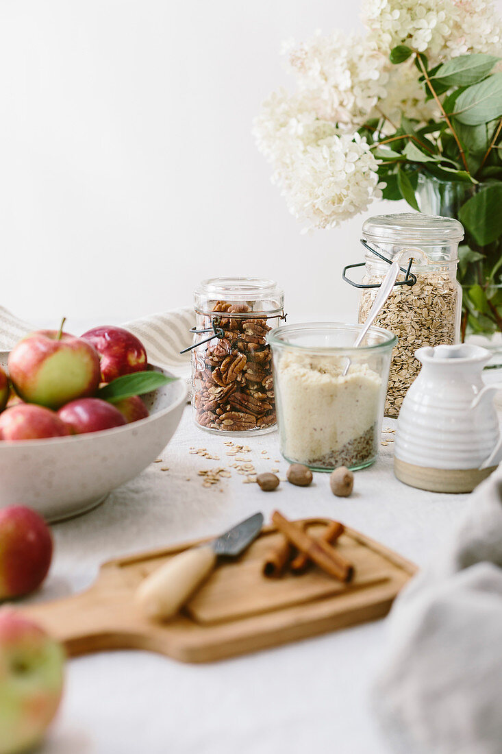 Ingredients for apple crumble