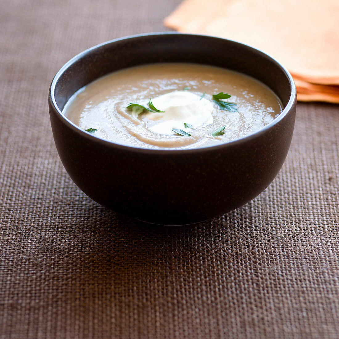 Chestnut soup with crème fraîche